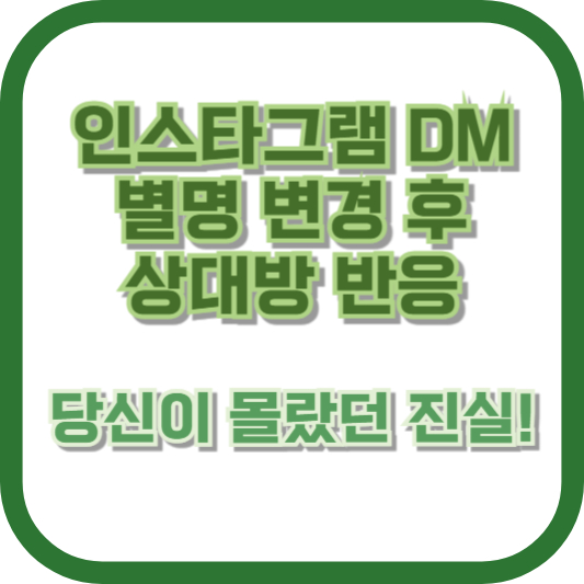 인스타그램 DM 별명 변경 후 상대방 반응, 당신이 몰랐던 진실!