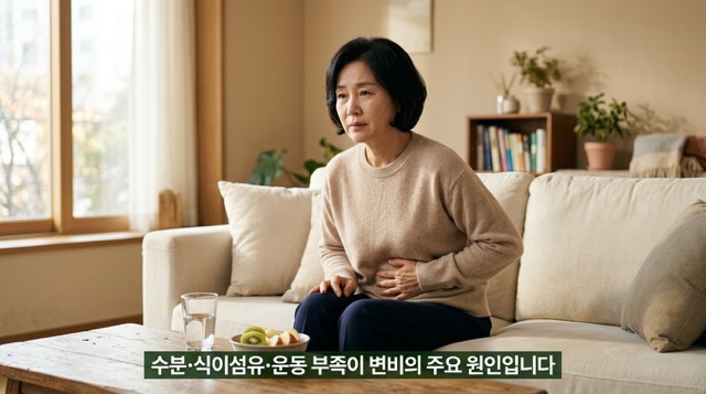 변비 원인 수분 부족 식이섬유 부족 운동 부족 설명