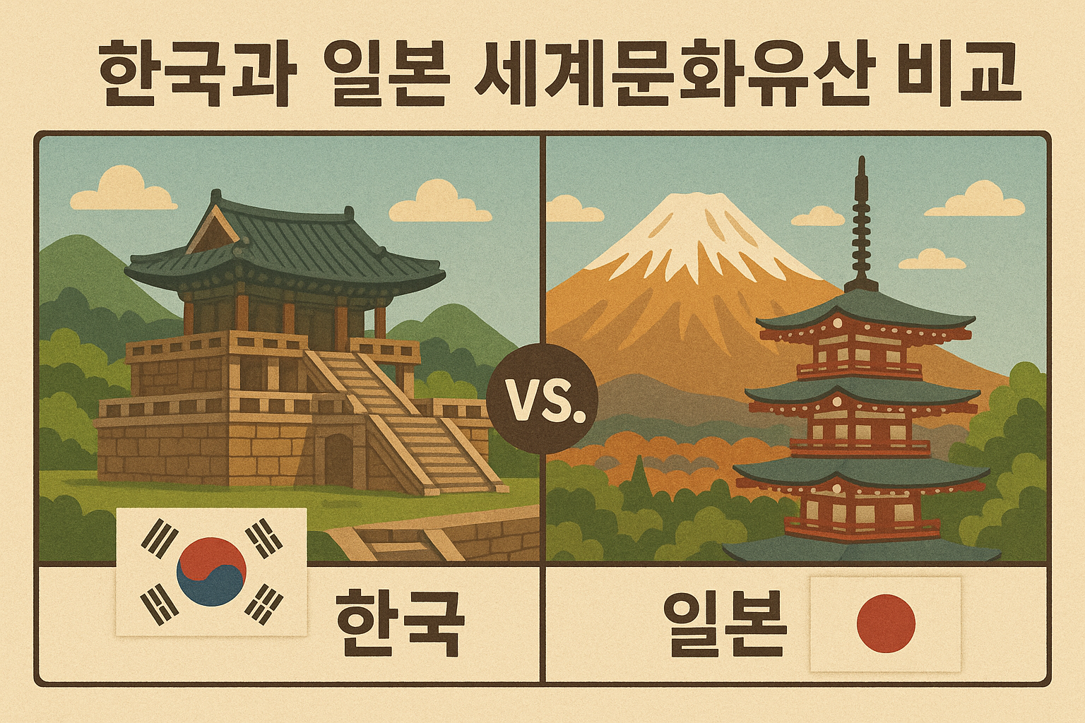 한국과 일본 세계문화유산 비교 - 역사성, 가치, 심사 방식의 차이