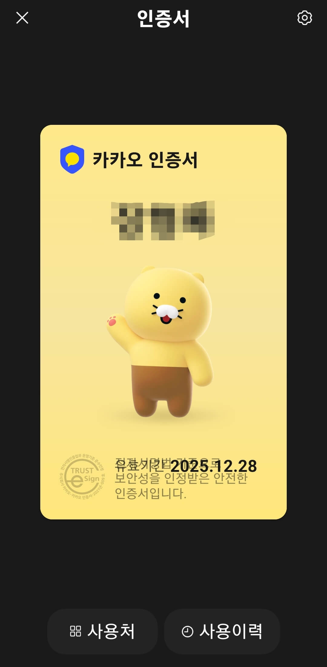 카카오톡 모바일 신분증 발급