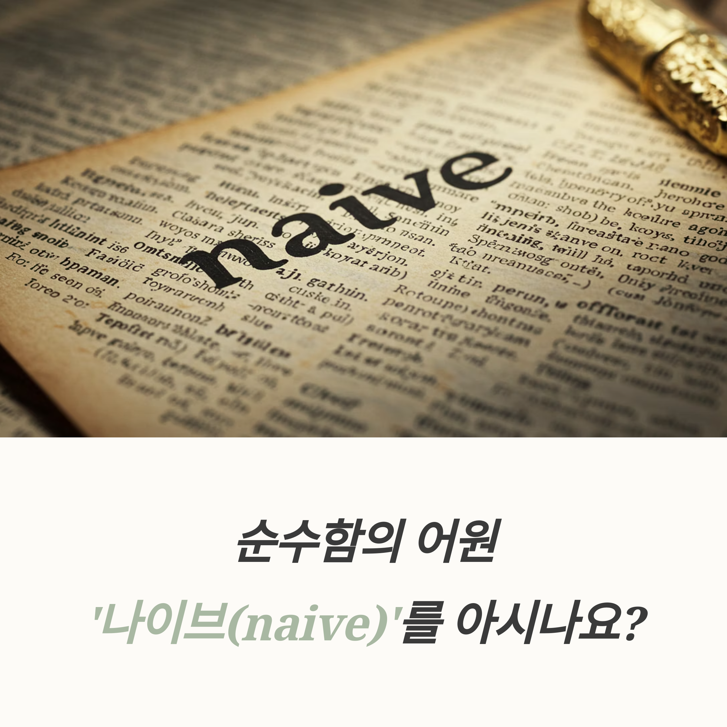 나이브하다 naive 나이브 뜻 활용법 정리