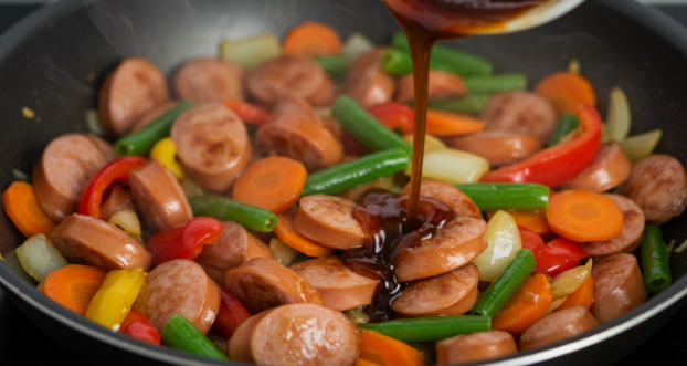 양념과 함께 볶는 모습