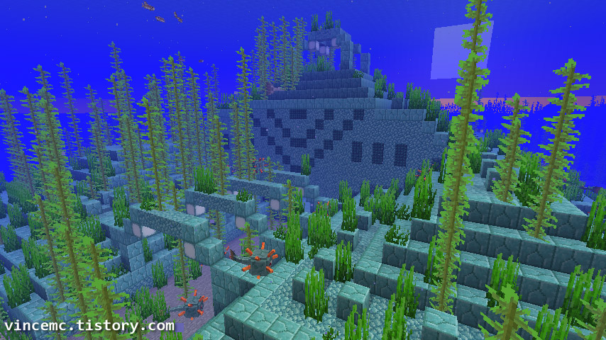 심해 유적 날개 위에서 본 모습