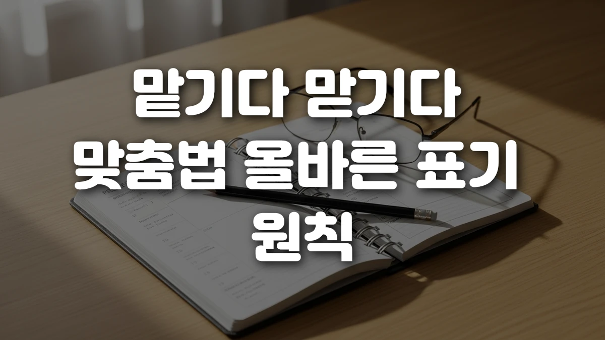 맡기다 맏기다 맞춤법 올바른 표기 원칙