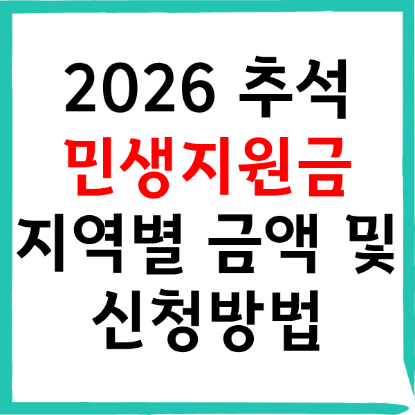 2026 추석 민생지원금 총정리,