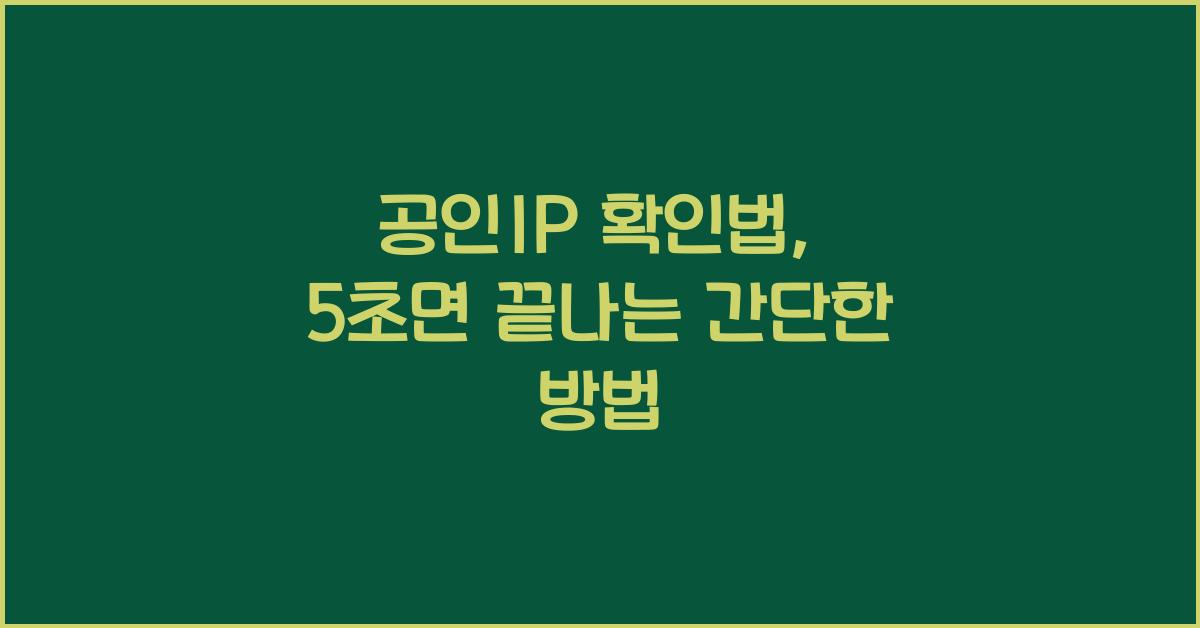 공인IP 확인법