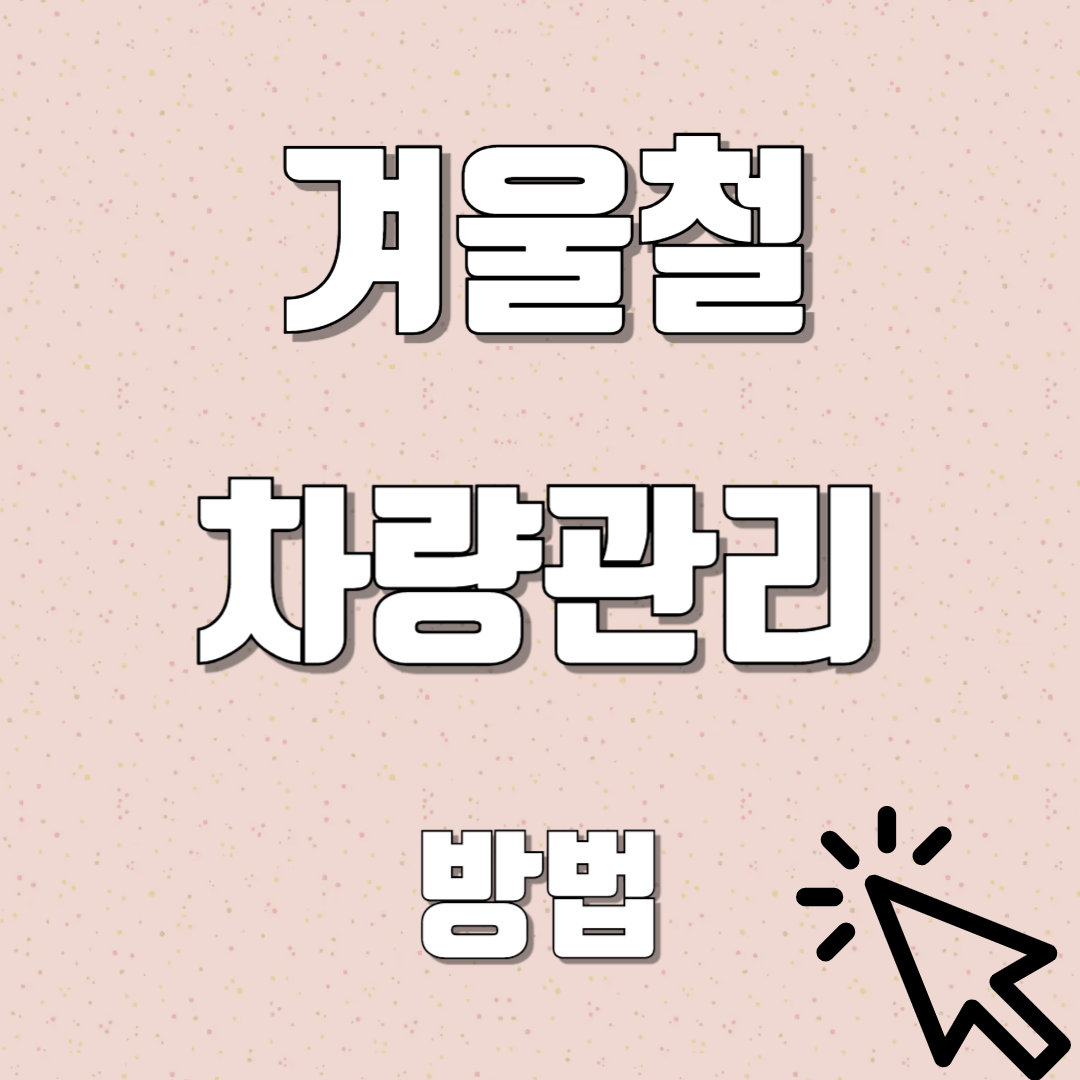 겨울철 차량관리 매뉴얼