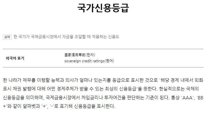 국가신용등급뜻