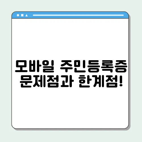 모바일 주민등록증 문제점과 한계점!