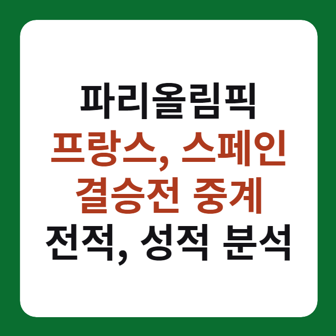 프랑스, 스페인 중계 '파리올림픽 축구 결승전' 설명 이미지