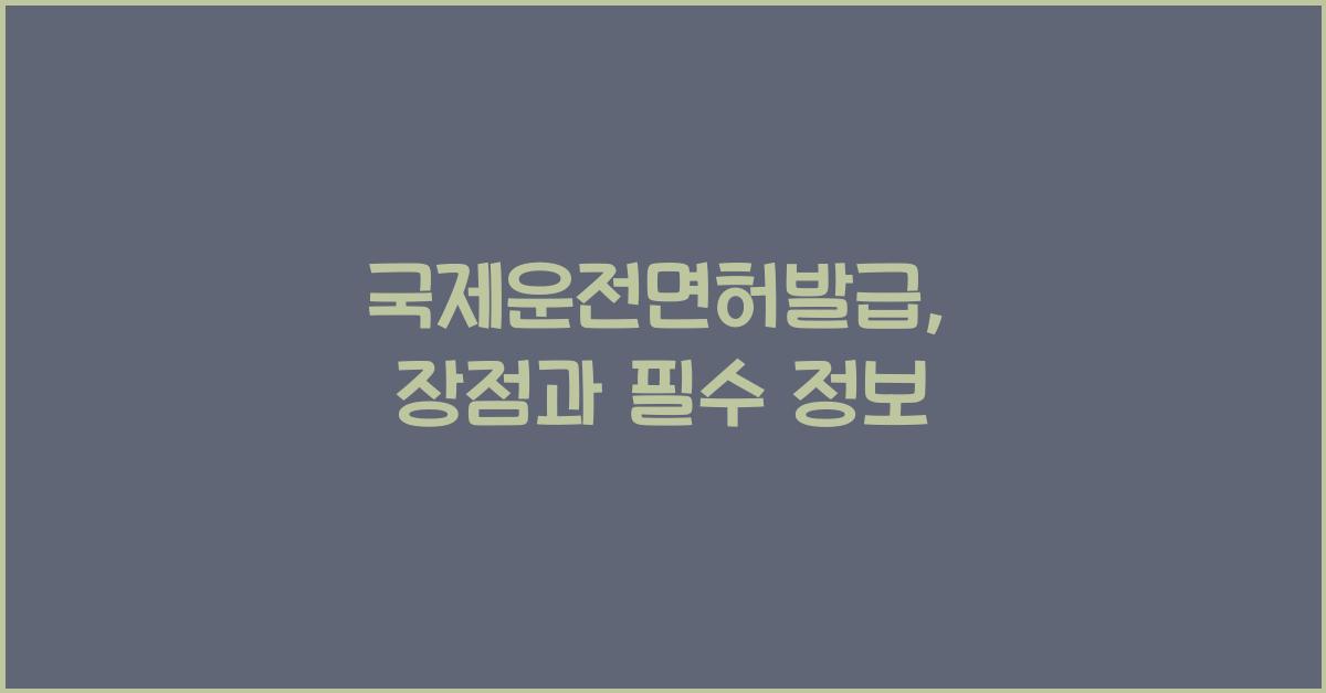 국제운전면허발급