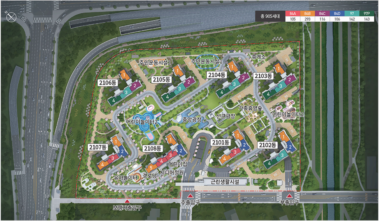 인천 검단신도시 AB13블록 호반써밋 III 배치도