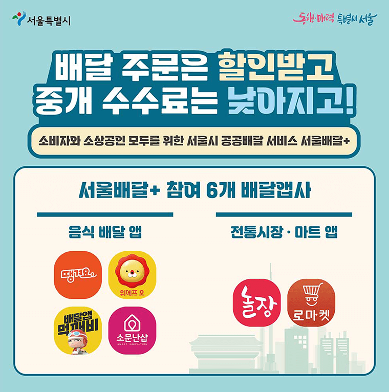 서울배달플러스 소속 6개 플랫폼