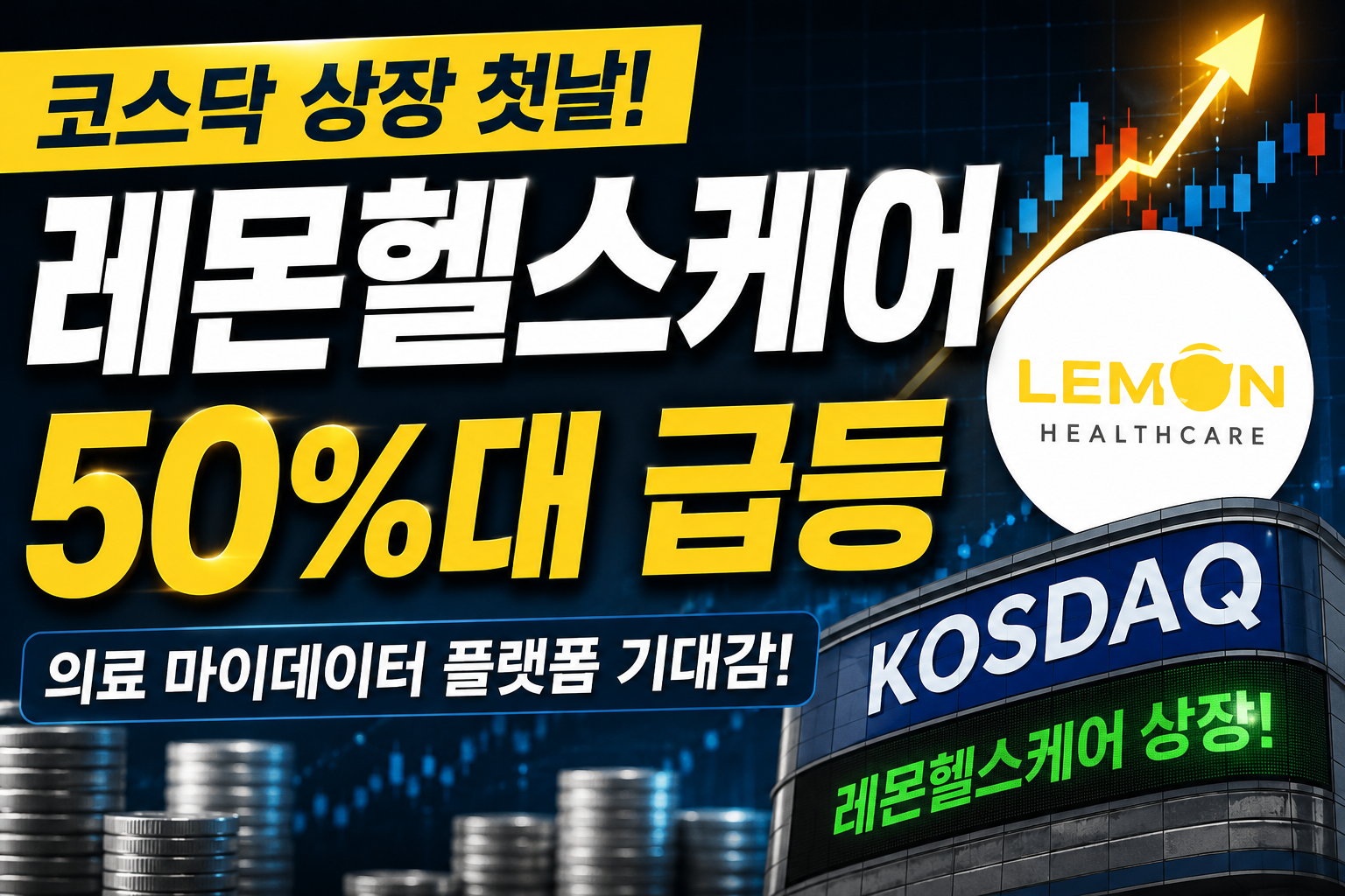 레몬헬스케어 코스닥 상장 첫날 50%대 급등