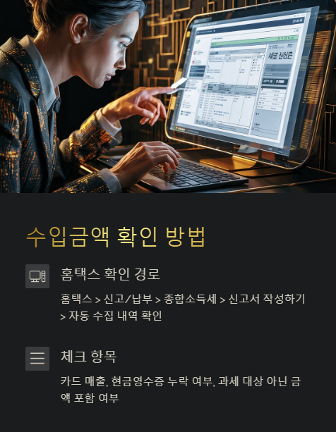 수입금액 확인 방법