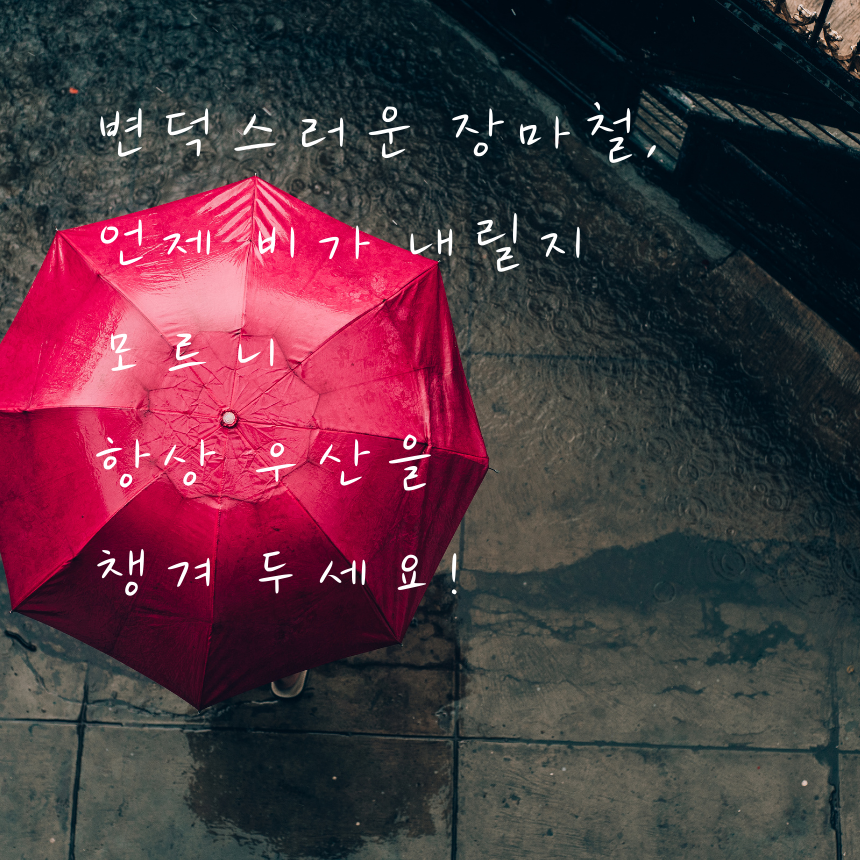 7월 장마철 인사말 비오는 날 이미지 문구