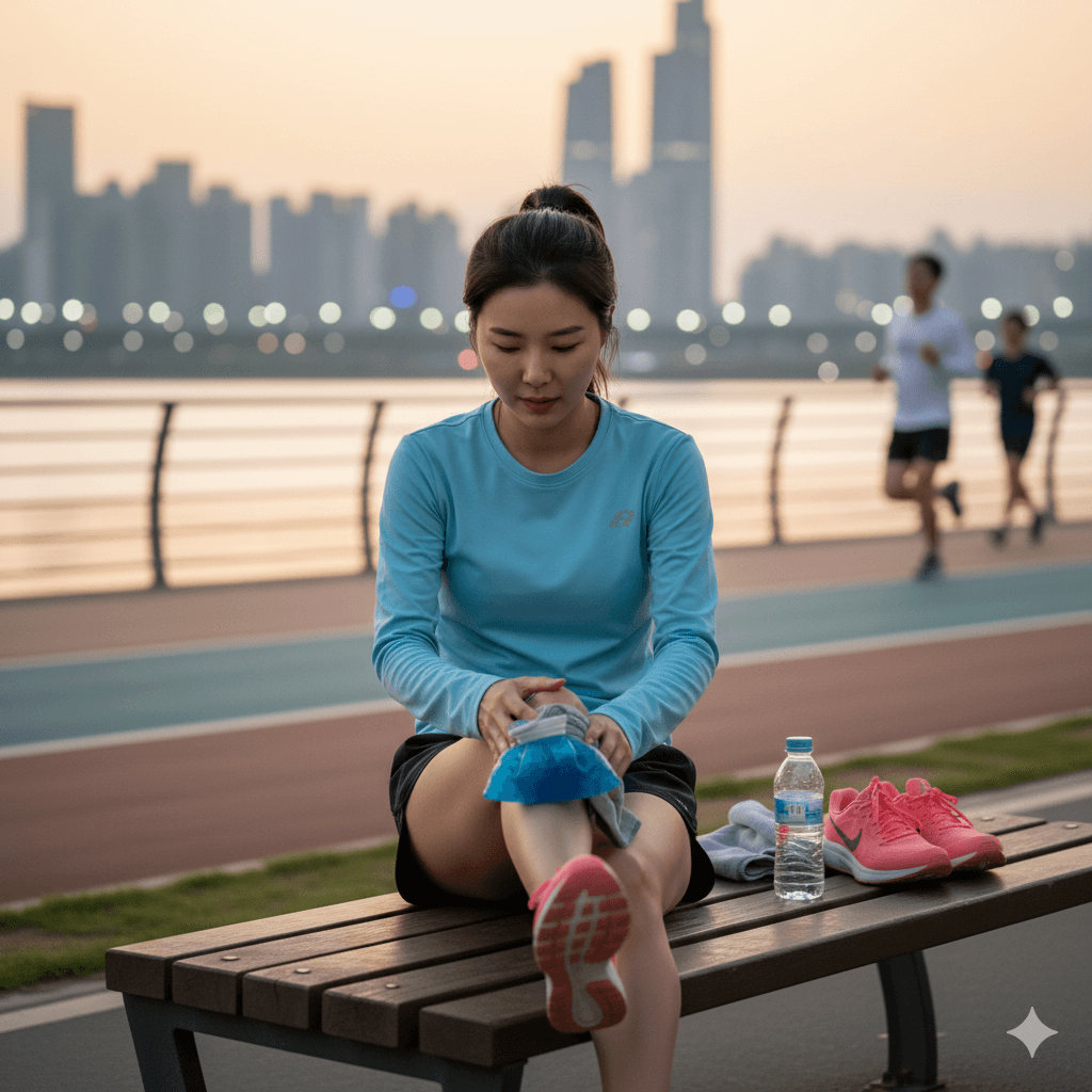 무릎 아이싱 - 사진