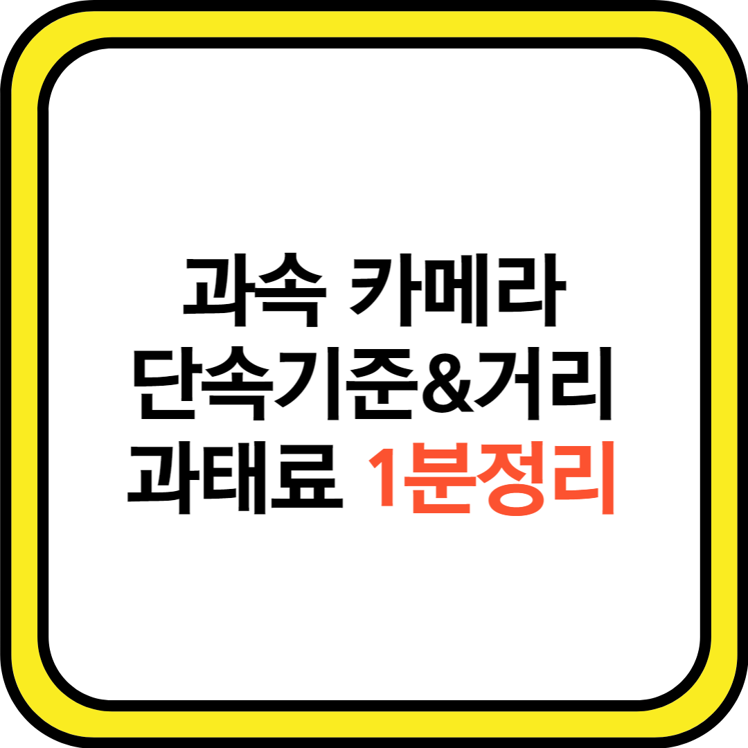 과속카메라-단속기준-거리-과태료