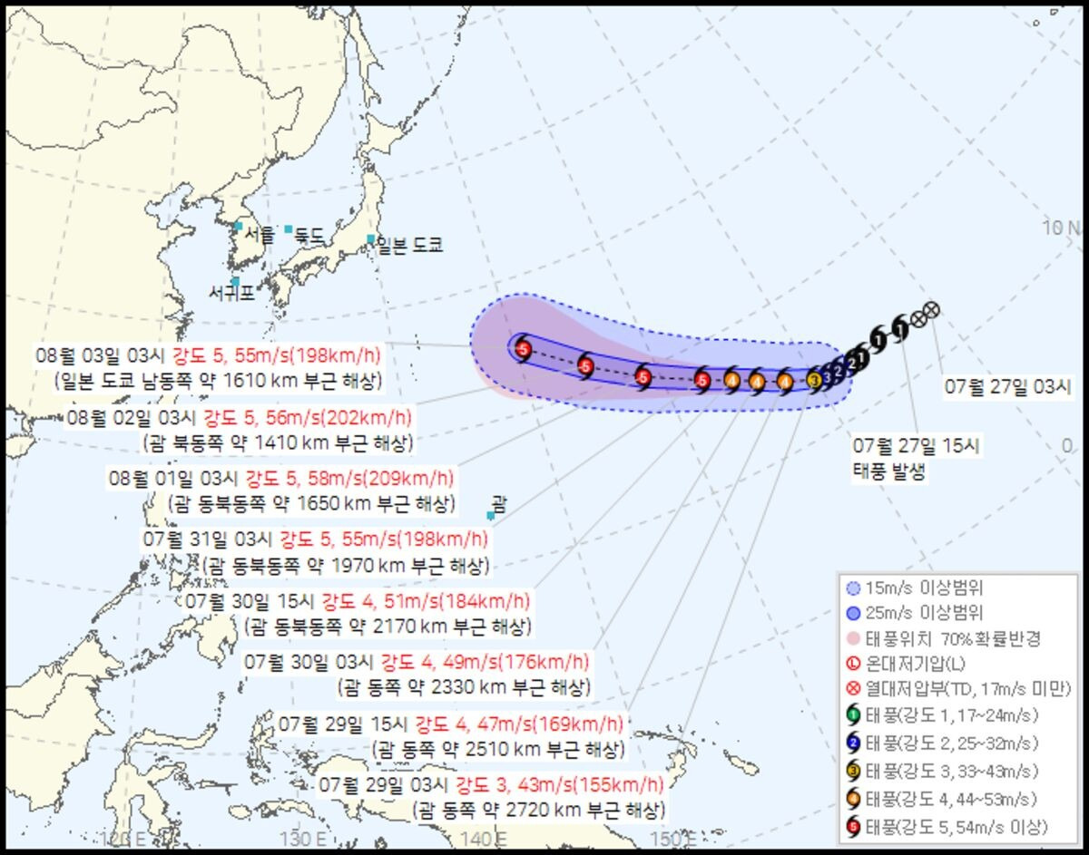 태풍 돌핀 진로도