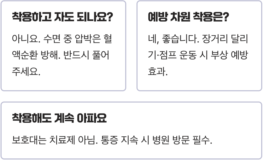아킬레스건보호대, 맹신은 금물! 올바른 사용설명서