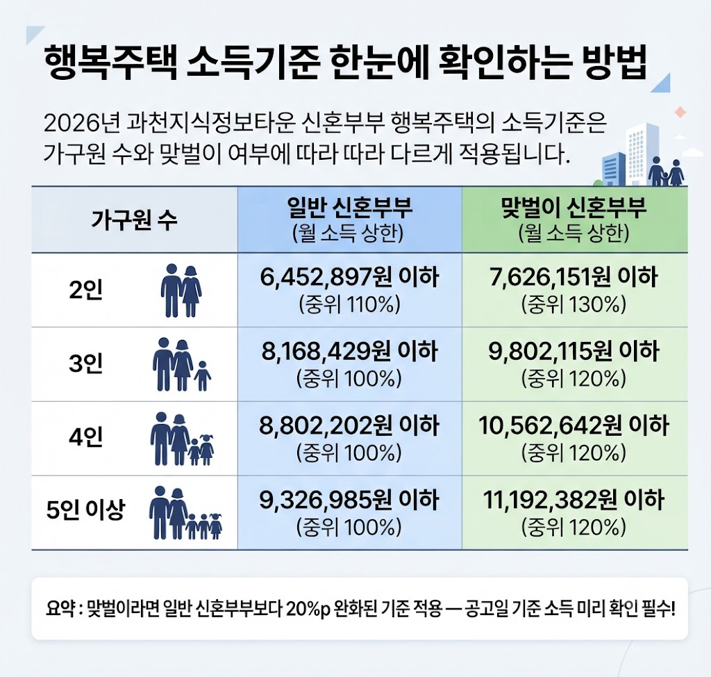 과천 신혼희망타운 행복주택 소득 기준