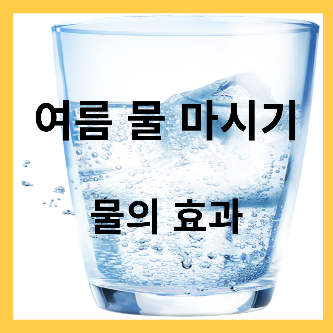 여름 물 마시기- 물의 중요성, 물의 효과