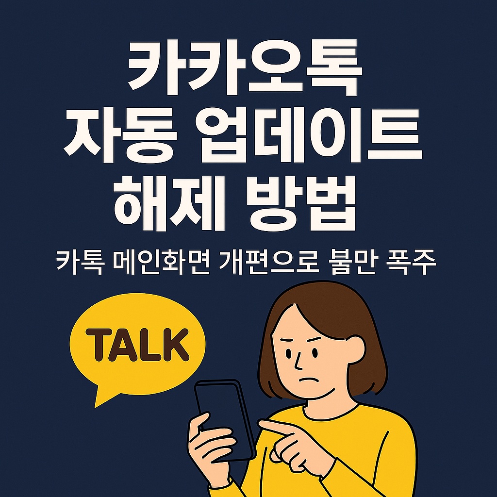 카카오톡 자동 업데이트 해제 방법｜안드로이드&middot;아이폰 완벽 가이드