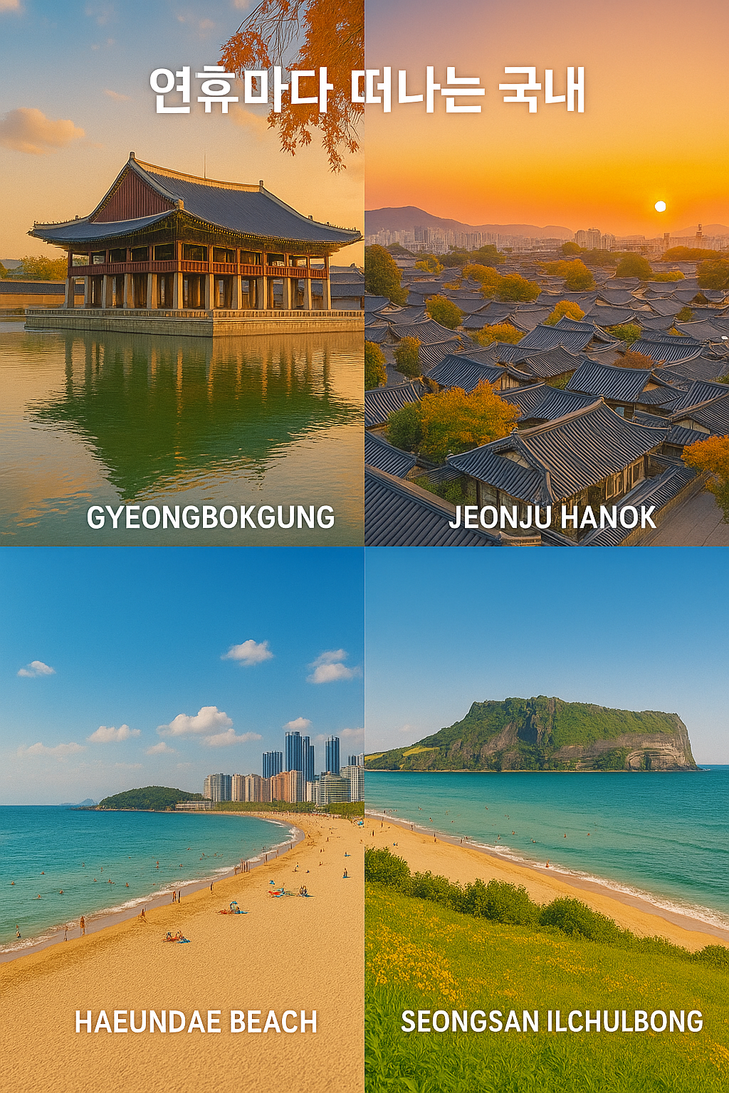 연휴마다 떠나는 국내 (사계절, 추천, 여행지)