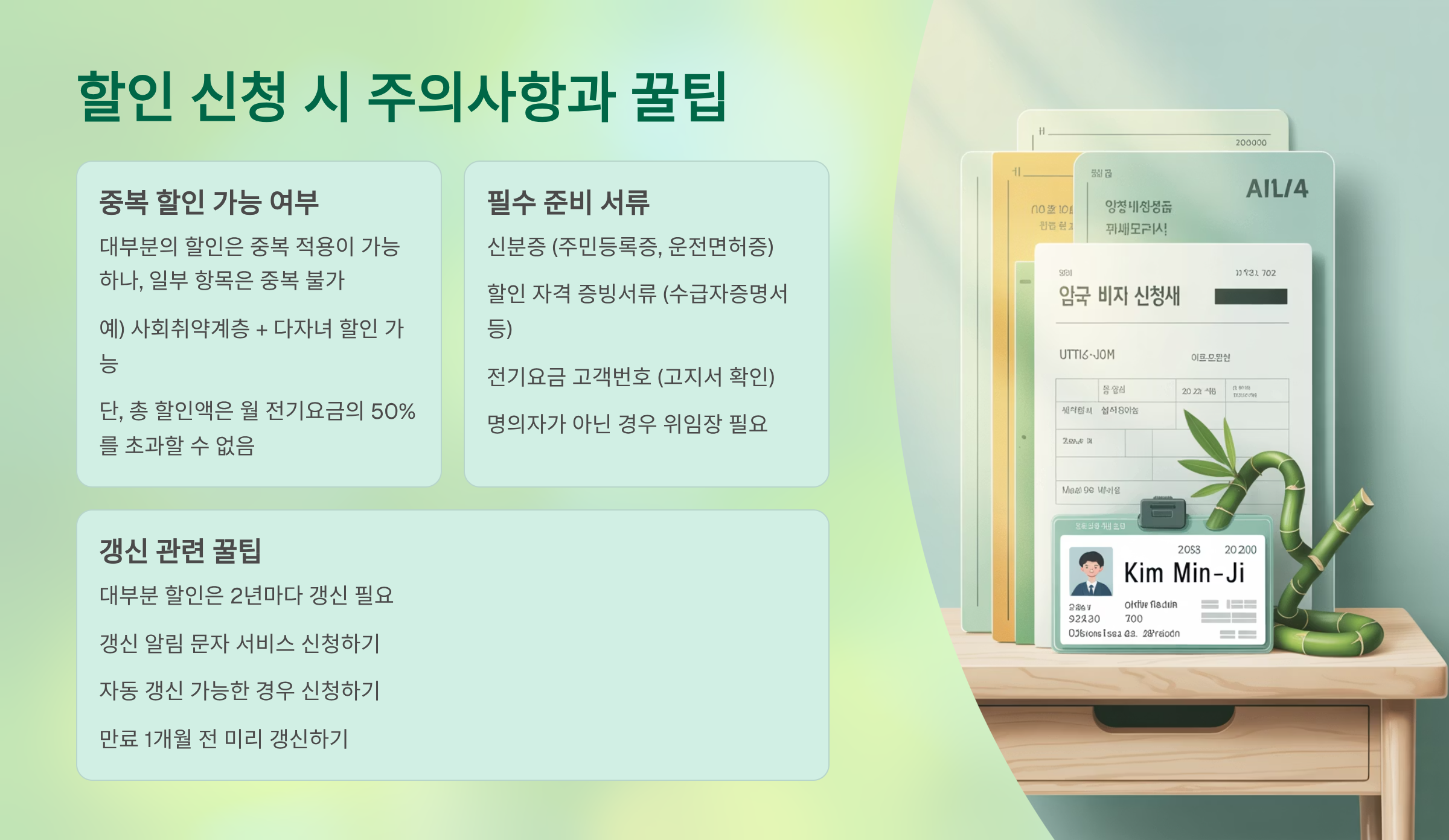 할인 신청 시 주의사항과 꿀팁