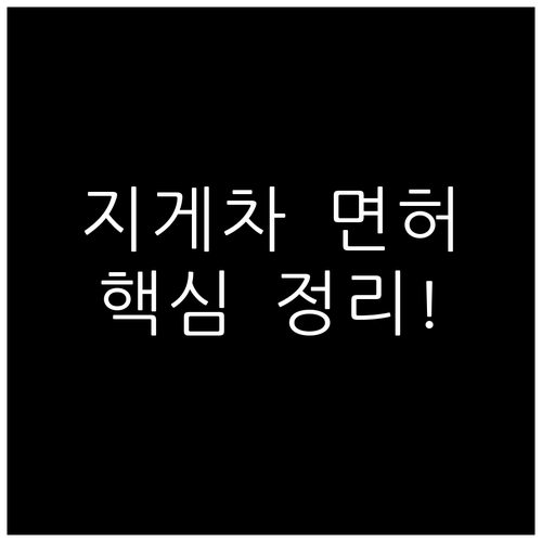 지게차 면허, 이것만 알면 끝: 종류..