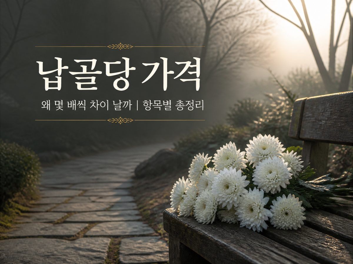 납골당 가격, 왜 몇 배씩 차이 날까 | 항목별 총정리