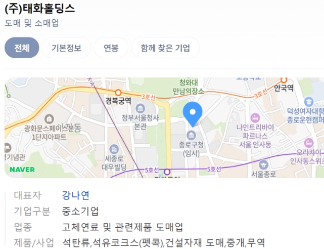 강나연 태화홀딩스 지도