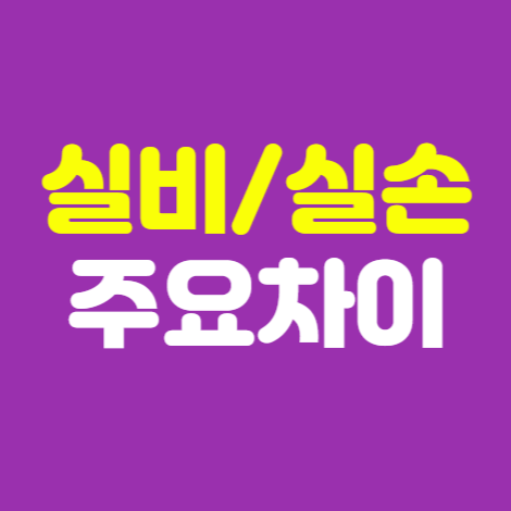 실비보험 실손보험 차이