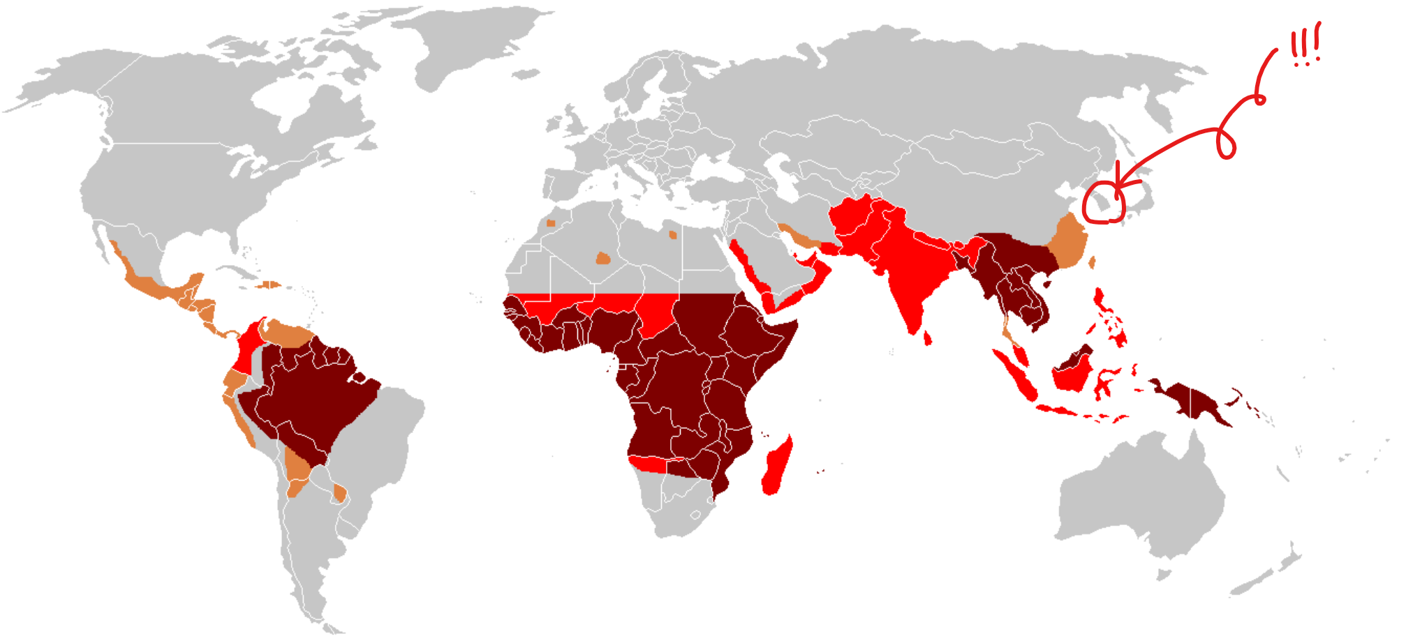말라리아 발생 지역