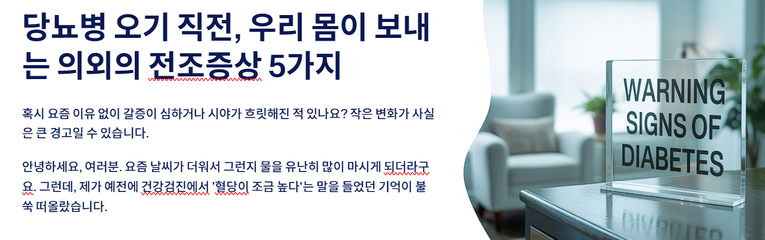 당뇨병 오기 직전, 우리 몸이 보내는 의외의 전조증상 5가지
