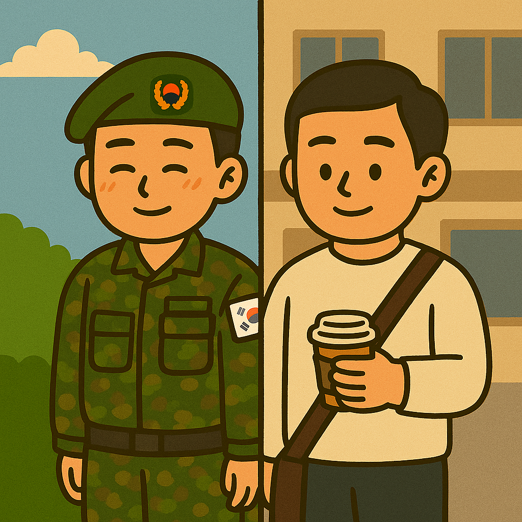 군대와 사회의 공통점을 나타내고 있는 그림이다