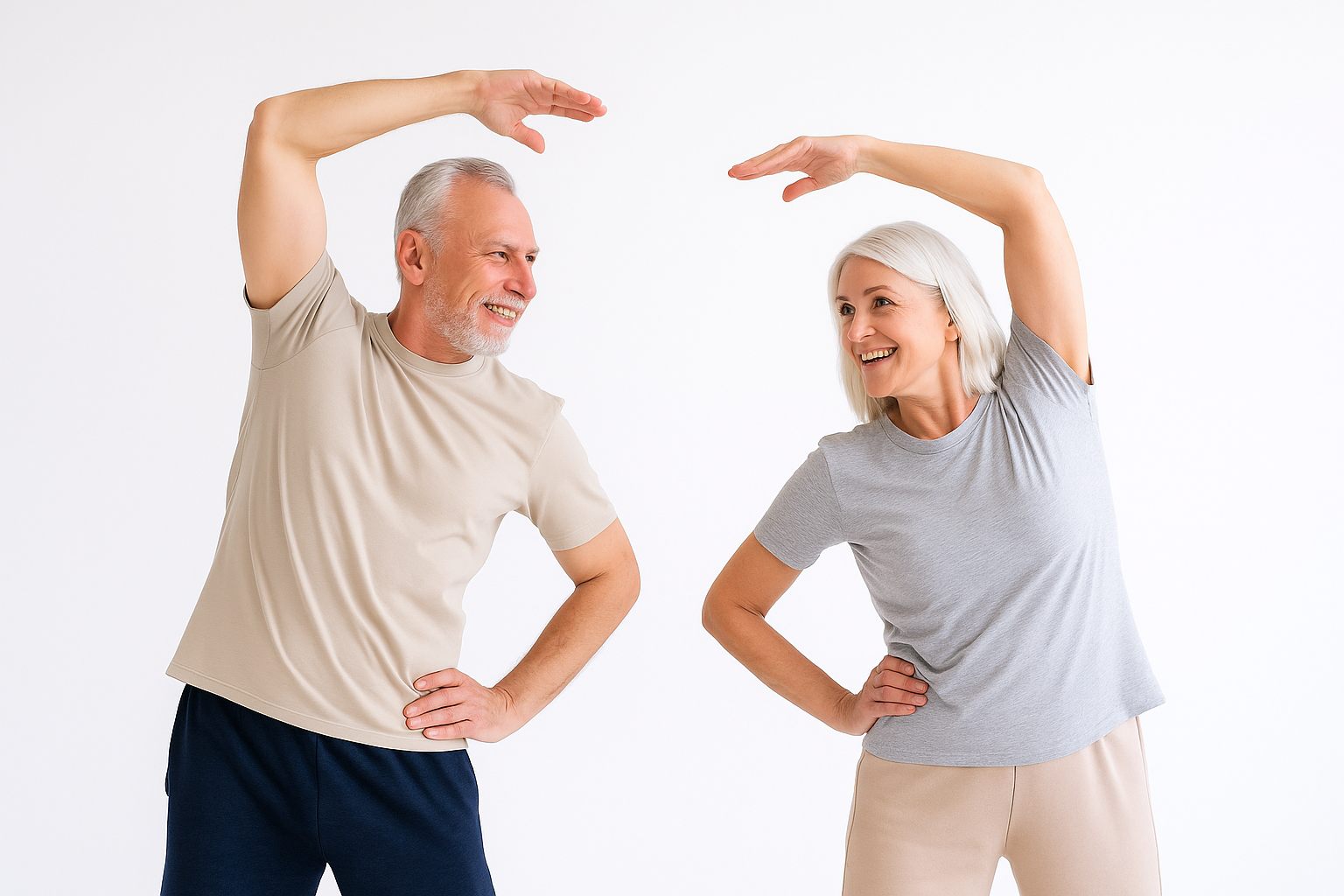 노인 부부 스트레칭 사진