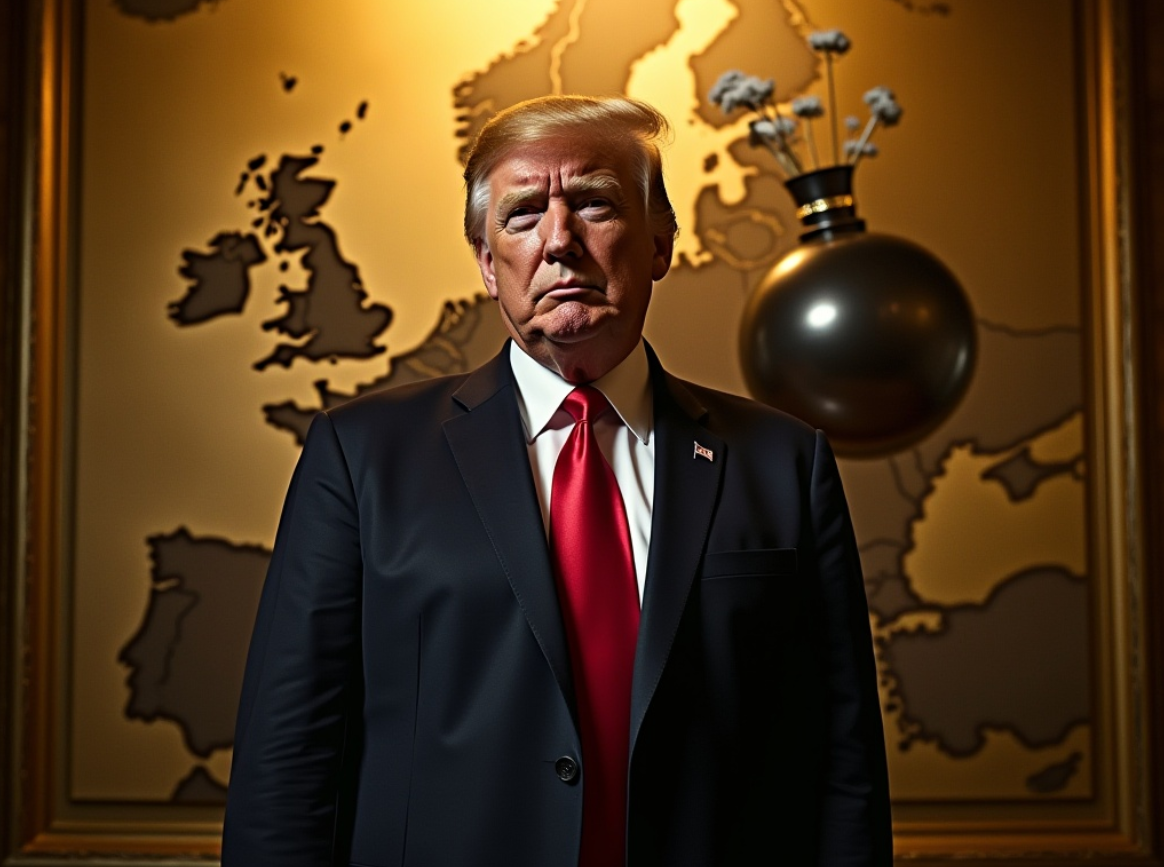 트럼프의 관세폭탄을 상징하는 사진