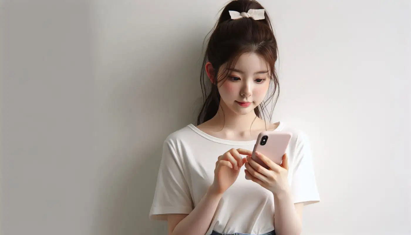 아이폰-airplay-설정-방법을-알아보는-여성의-모습