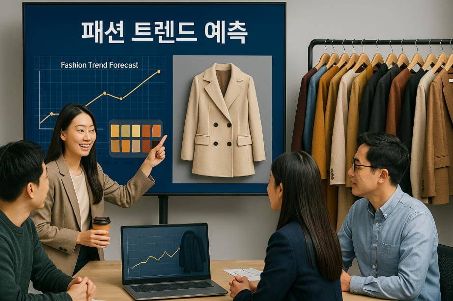 빅데이터로 다음 시즌 패션 트렌드를 분석하는 장면