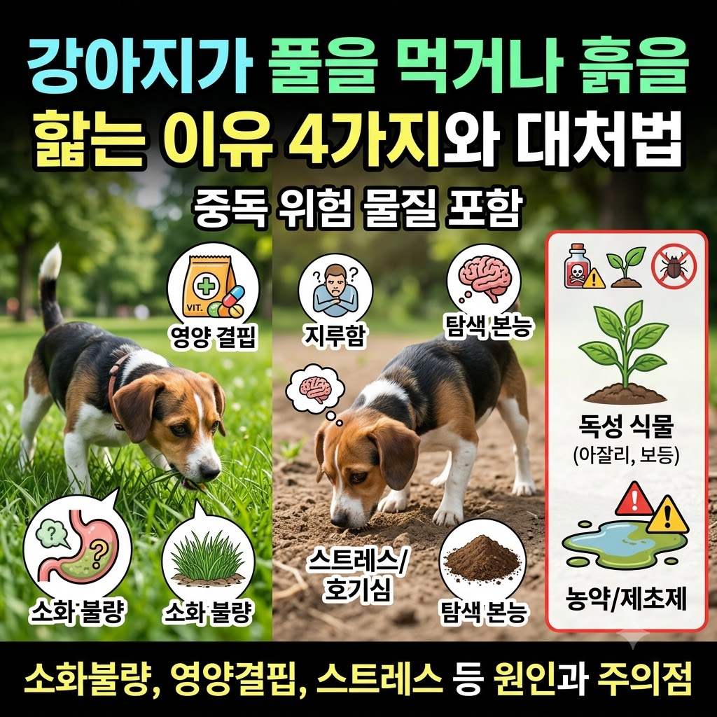 강아지가 풀을먹는이유