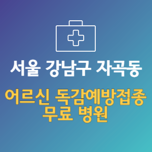 서울 강남구 자곡동 노인 독감예방접종 무료 병원