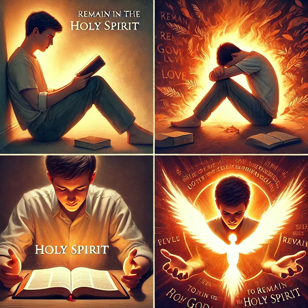 유다서 1:20-21 말씀을 따라, 성령 안에서 하나님의 사랑을 알고 그 안에 거하도록 성령과 말씀을 묵상하는 모습이 담긴 이미지가 있습니다. 이 장면은 반복적으로 성령과 말씀을 묵상하며, 하나님의 사랑 안에 머무는 것이 얼마나 중요한지를 강조합니다. 🙏✨📖