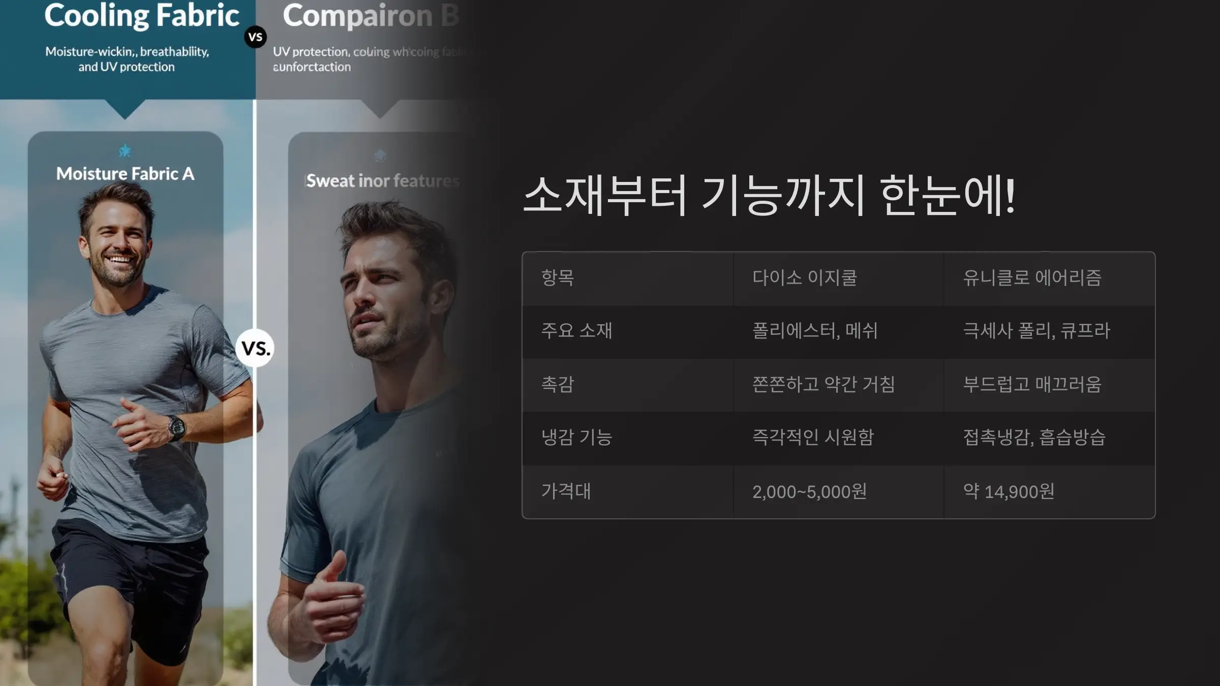 다이소 이지쿨, 유니클로 에어리즘과 소재 차이