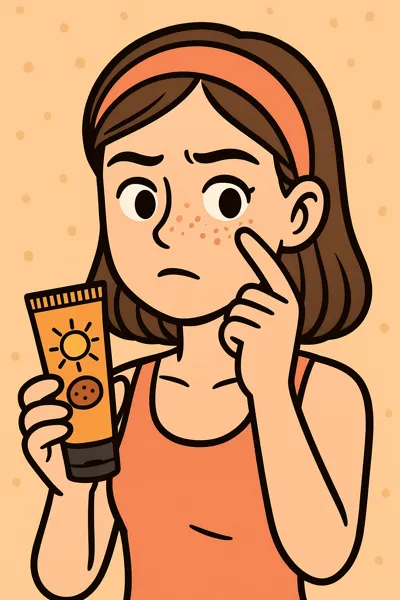 기미 화장품 바르는 만화 여성