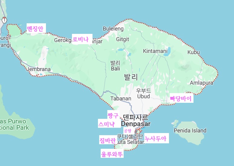 발리 지도