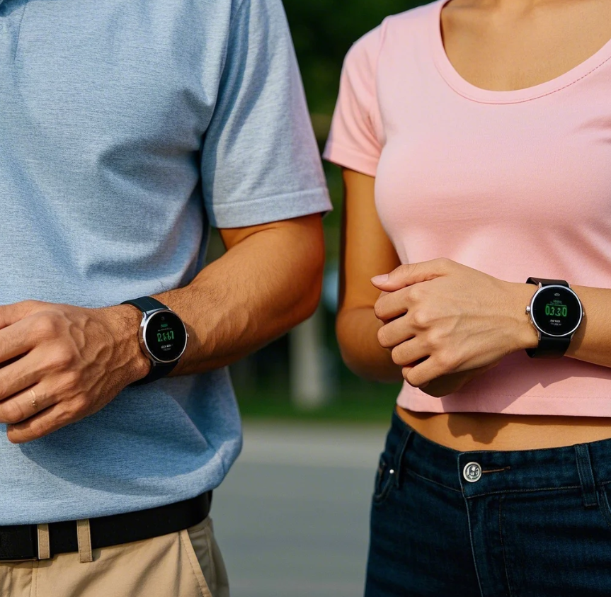 스마트워치를 착용한 남여