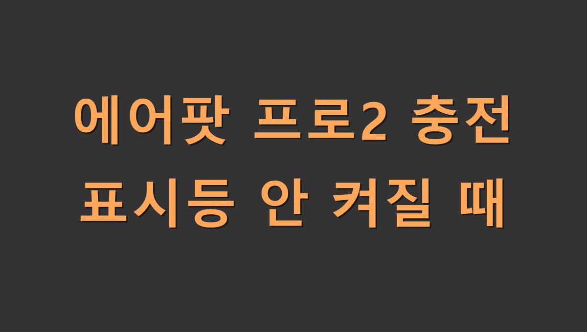 에어팟 프로2 충전 표시등 안 켜질 때