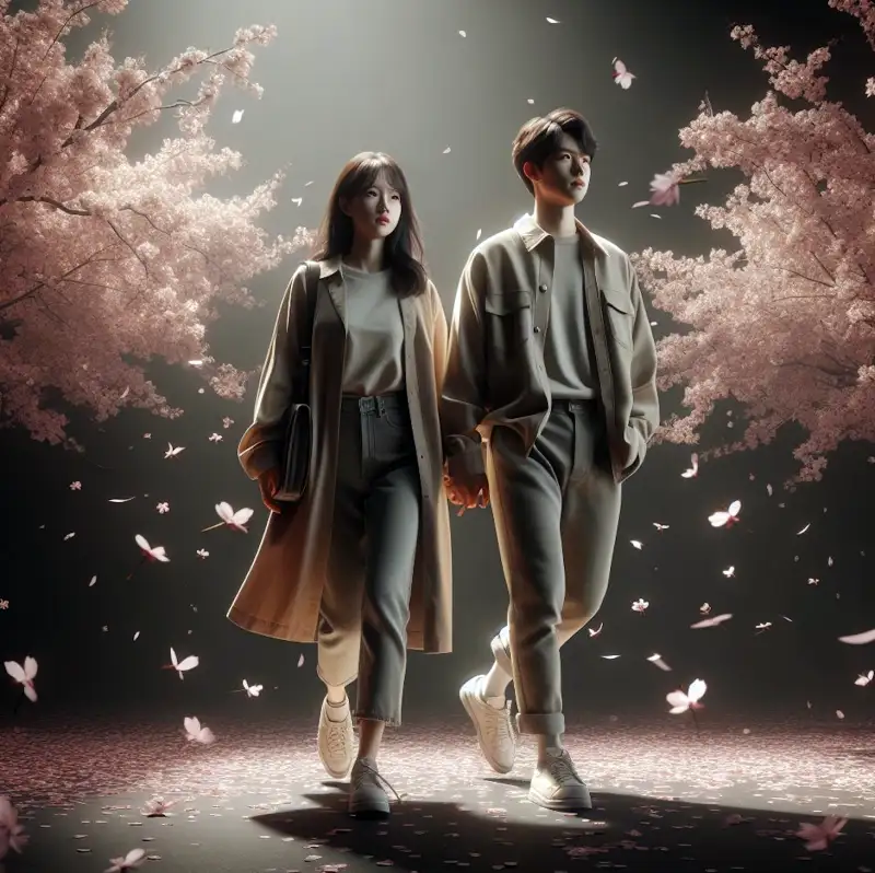 4월-제주도-가볼만한곳-벚꽃명소-여행하는-커플의-모습