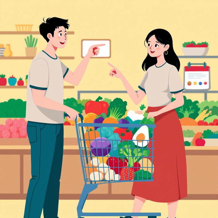 농축산물할인지원 장보는 부부